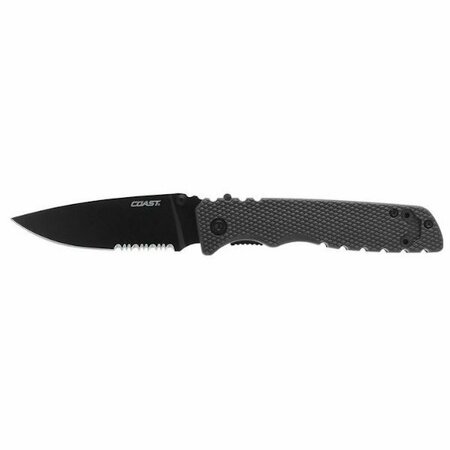COAST CUTLERY Coast 20822 Folding Knife, 3-5/8 in L Blade, 7Cr17 Stainless Steel Blade, Textured Handle 20848